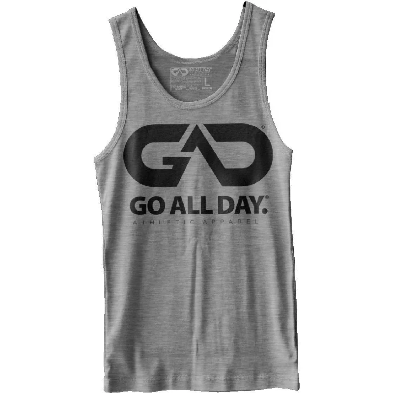 GO ALL DAY® Unisex Tank (Heather Grey) low neck tank