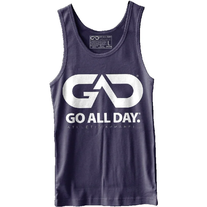 GO ALL DAY® Unisex Tank (Navy) rhinestone tank top
