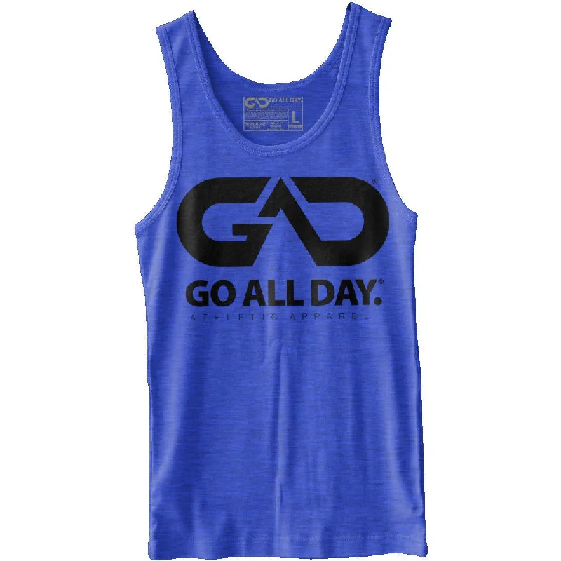 GO ALL DAY® Unisex Tank (Heather Royal Blue) casual tank top