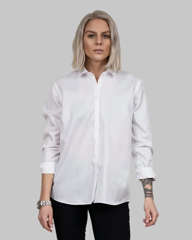 Green Bow 01 Non-Iron Relaxed Lightweight Linen Blouse