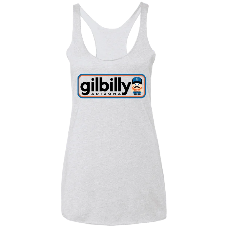 Women's Racerback Tank | Gilbilly | Heather White neon tank top