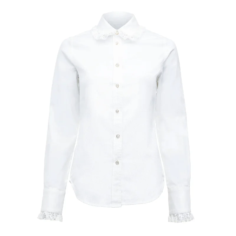 Holland Cooper Ladies Rose Shirt Sheer Mesh Blouse