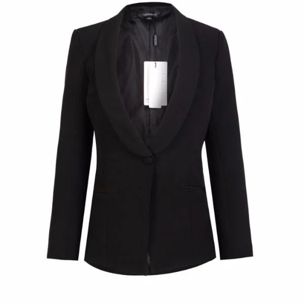 Solid Black Women Blazer Women's Professional Jacket