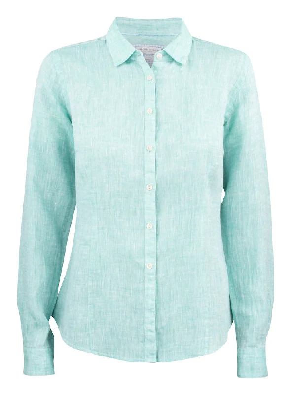Indigo Bow 33 Woman Linen Satin Bow Blouse