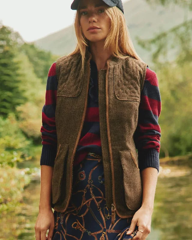 Joules Cawthorne Tweed Gilet Houndstooth Pattern Vest