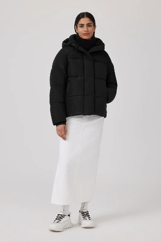 Junction Parka Black Label Shiny Crinkle Wool Tweed Overcoat