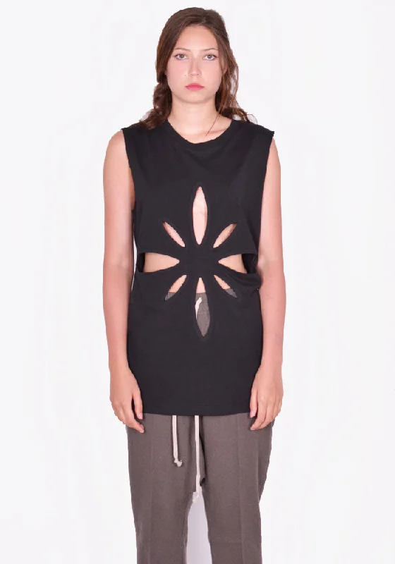 KUSIKOHC KUS4ST01KR-C5001.999 ORIGAMI CUT-OUT SLEEVELESS TOP BLACK (New Season SS24) Street Style Vest KUSIKOHC KUS4ST01KR-C5001.999 ORIGAMI CUT-OUT SLEEVELESS TOP BLACK (New Season SS24) Street Style Vest