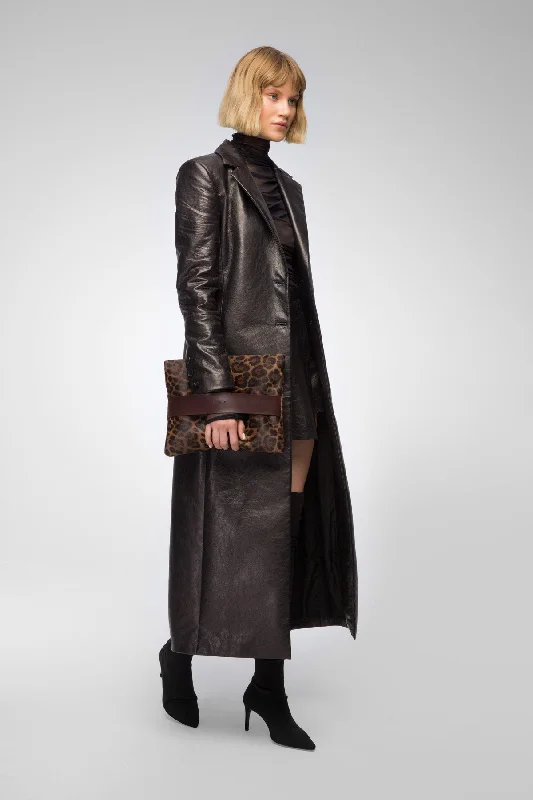 Laurence - Black Leather Coat Soft Textured Coat