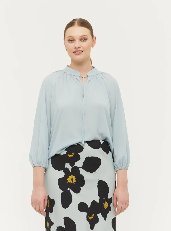 Lexington Gathered Top Delicate Bow Blouse