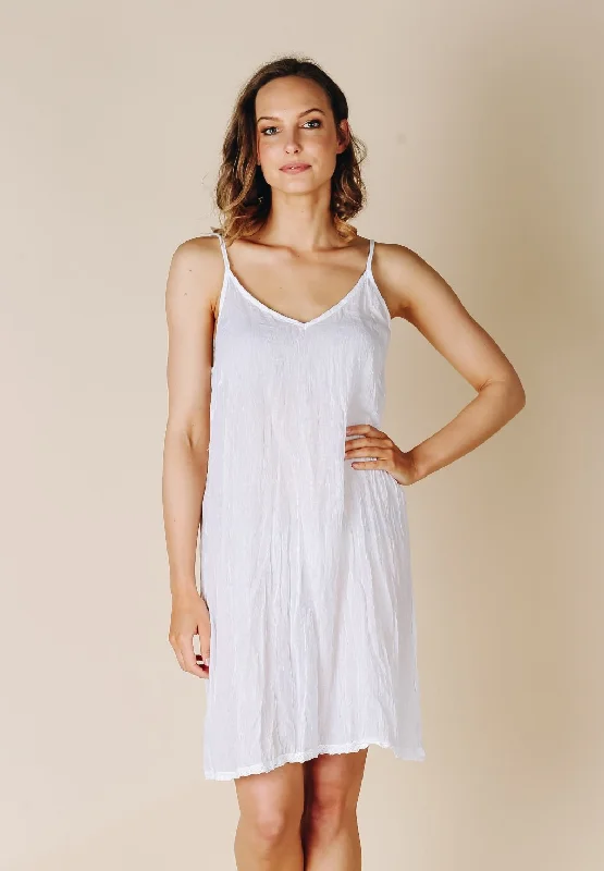 Lula Life - Ibiza Slip - WHITE Distressed Denim Vest