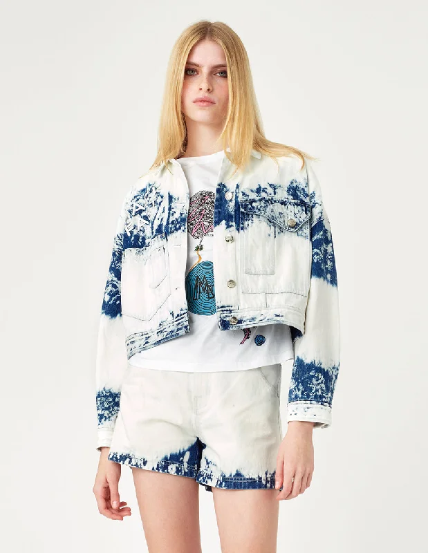 MARK FAST Women Tie-Dyed Denim Jacket Women's Custom Jacket