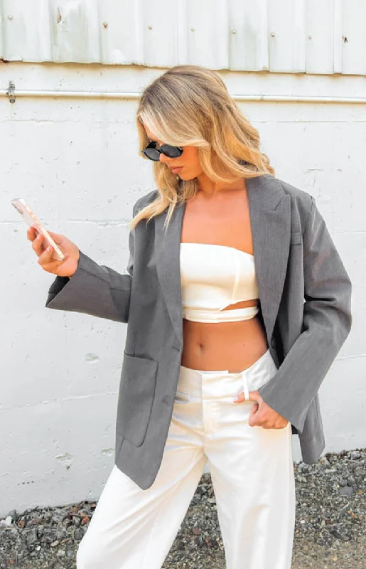 Martena Grey Blazer Women's Classic Blazer
