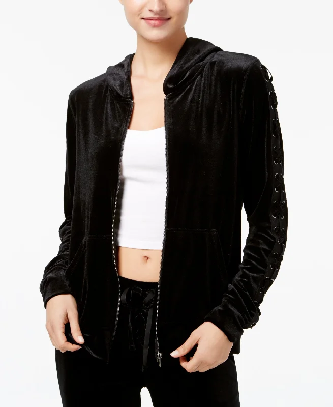 Active Juniors' Hooded Velour Jacket Women's Elegant Blazer