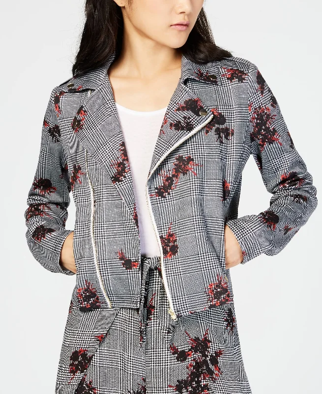 Material Girl Juniors Printed Moto Jacket Women's Brand Blazer