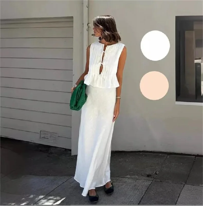Miya Statement Vest Top with Skirt Elegant Vest Coat
