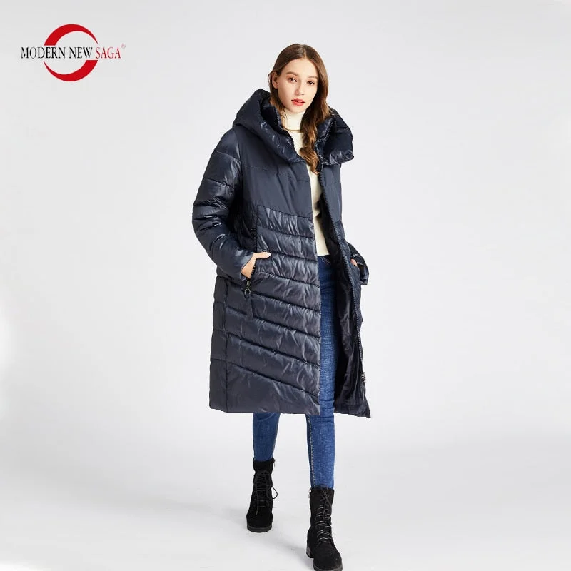 MODERN NEW SAGA 2019 Winter Coat Women Cotton Padded Coat Parka Femme Long Jacket Winter Women Coats And Jackets Winter Russian Luxury Cashmere Overcoat