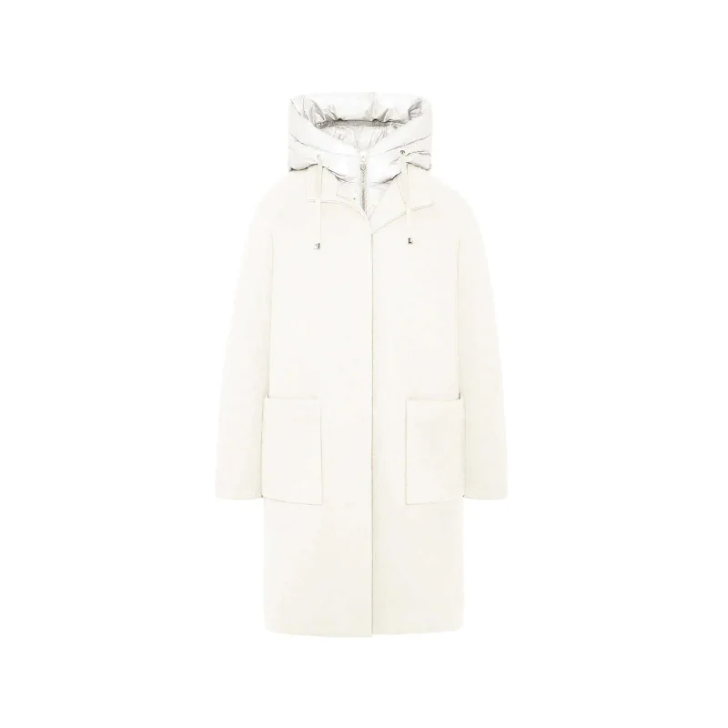 Neba Bellagio T - White Oversized Wool Coat