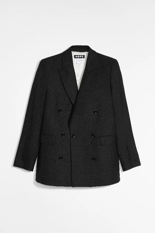 Built Up Double Breasted Blazer Women's Trendy Suit