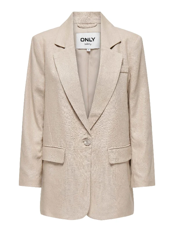 Caro-Lana Oversized Linen Blazer Women's Handmade Blazer