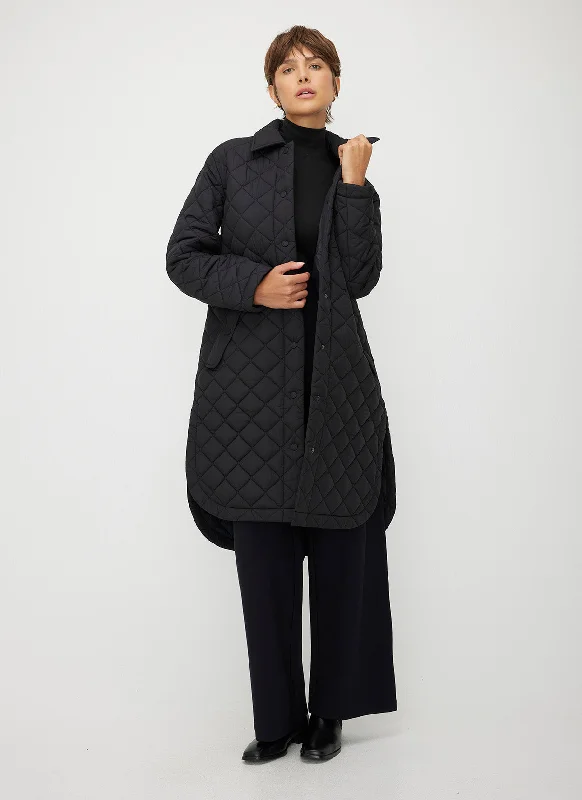 Oslo Recycled Quilted Coat Women's Navy Jacket