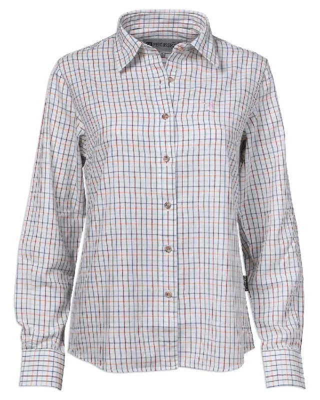 Percussion Ladies Tattersall Shirt Classic Minimalist Blouse