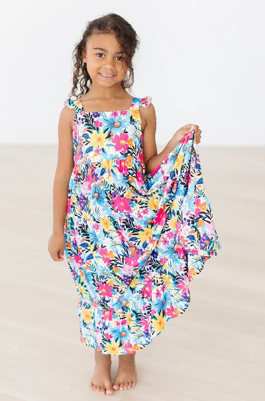 Petal Paradise Ruffle Maxi Dress strappy tank top