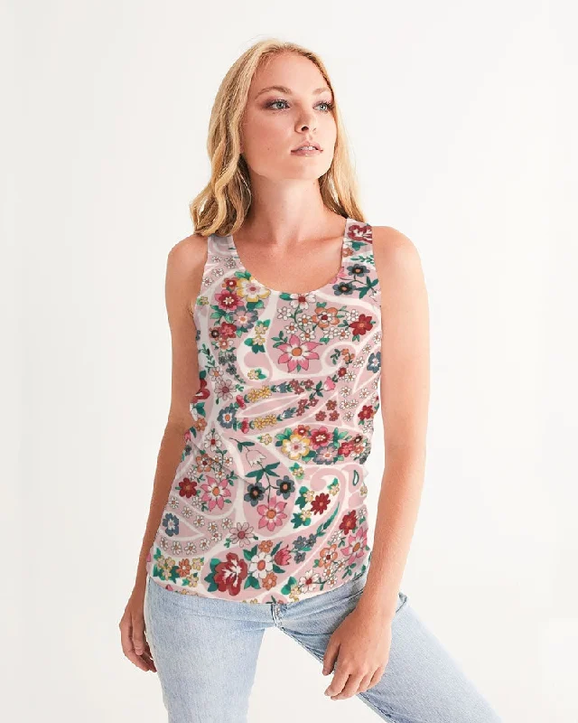 Pink abstract Pretty Sisters Women's All-Over Print Tank Minimalist Long Vest