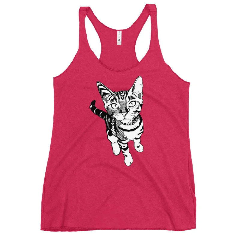 Popoki (cat) Women's Racerback Tank playful tank top