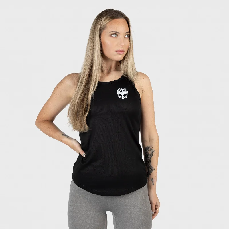 Gym Racerback Vest, Grimfrost, Black solid color tank
