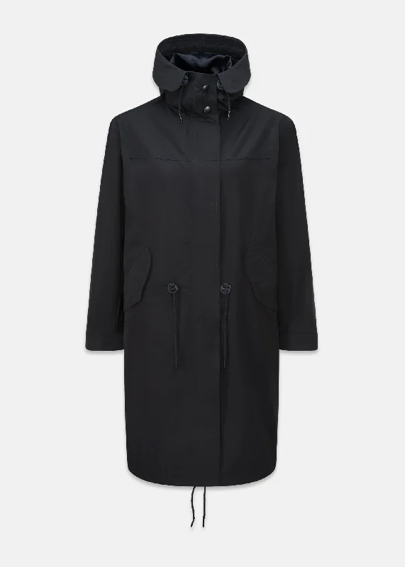 Radcliffe Parka Black Long Hooded Overcoat