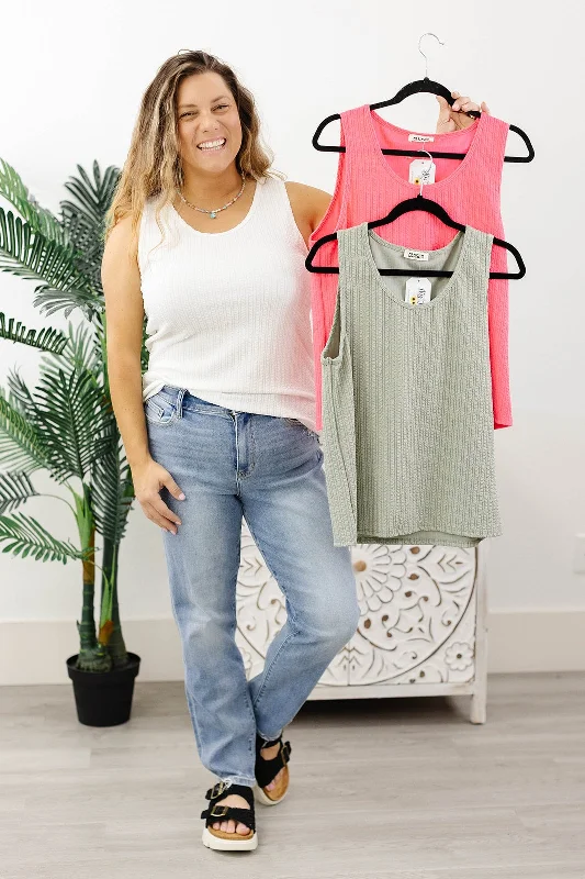 Reg/Plus Just Go With It Comfy Tank white tank top