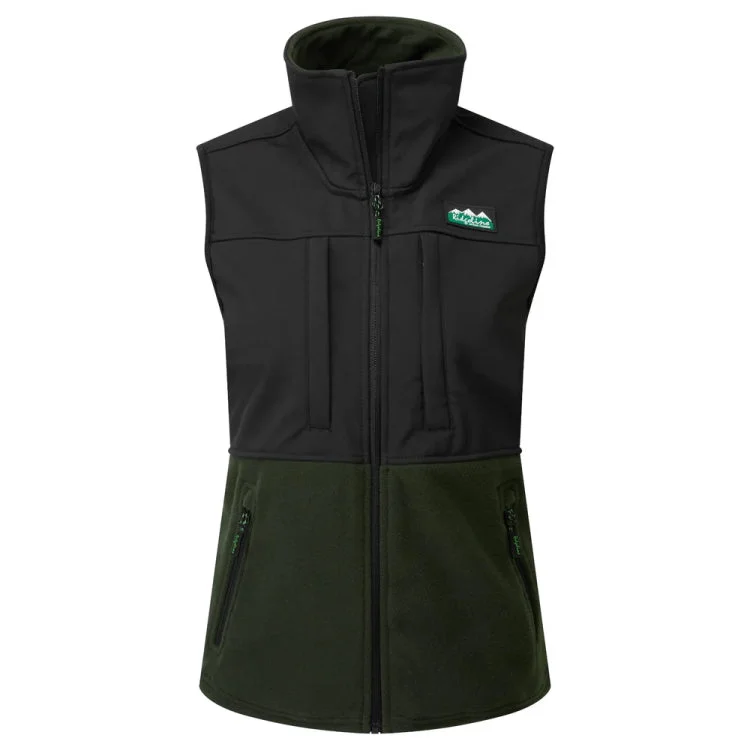 Ridgeline Ladies Hybrid Fleece Vest - Olive/Black Soft Cashmere Vest