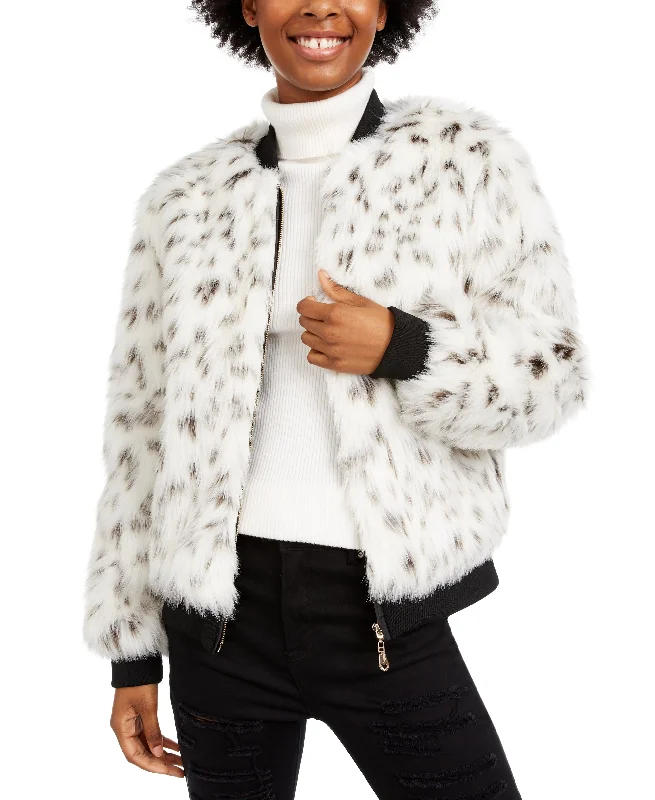 Say What Juniors Faux Fur Bomber Jacket768 Women's Fashion Blazer