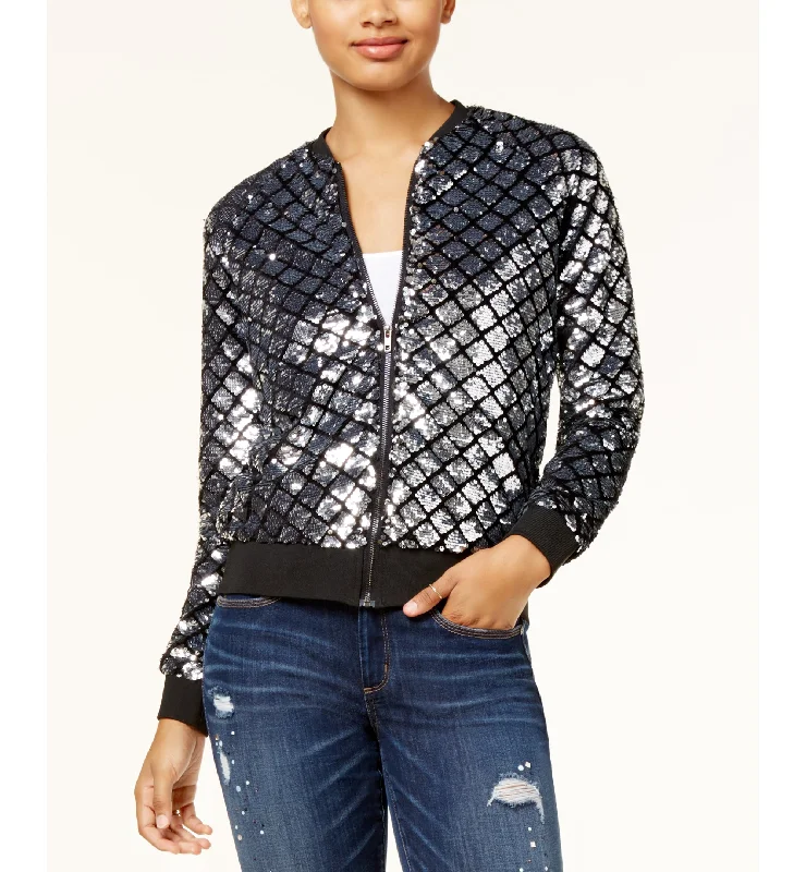 Say What Juniors Sequined Bomber Jacket Women's Vacation Suit