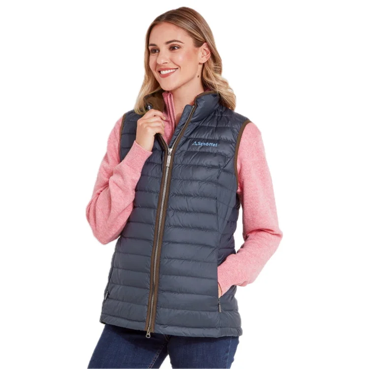 Schoffel Ladies Launde Down Gilet - Petrol Blue High-Collar Puffer Vest