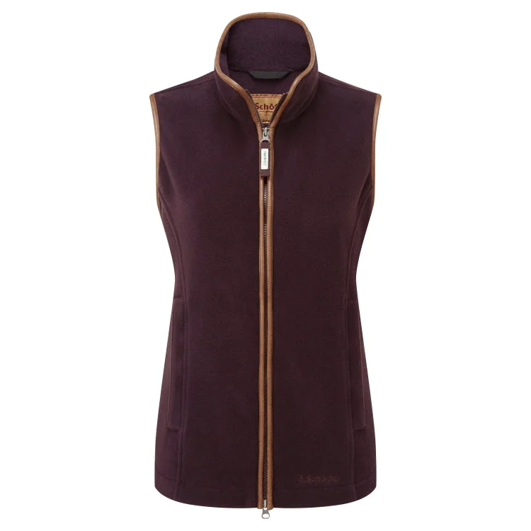 Schoffel Ladies Lyndon Fleece Gilet - Port Warm Fleece Vest