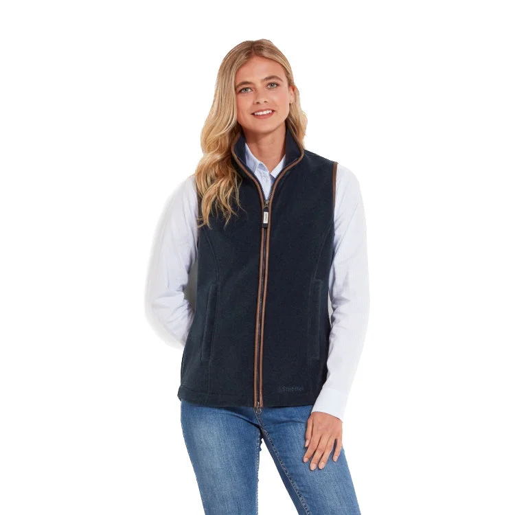 Schoffel Ladies Lyndon II Fleece Gilet - Petrol Blue Hooded Sherpa Vest