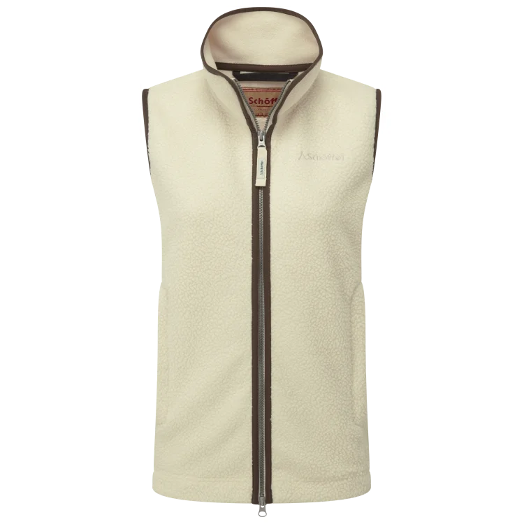 Schoffel Ladies Lyndon Retro Gilet - Ecru Double-Breasted Vest