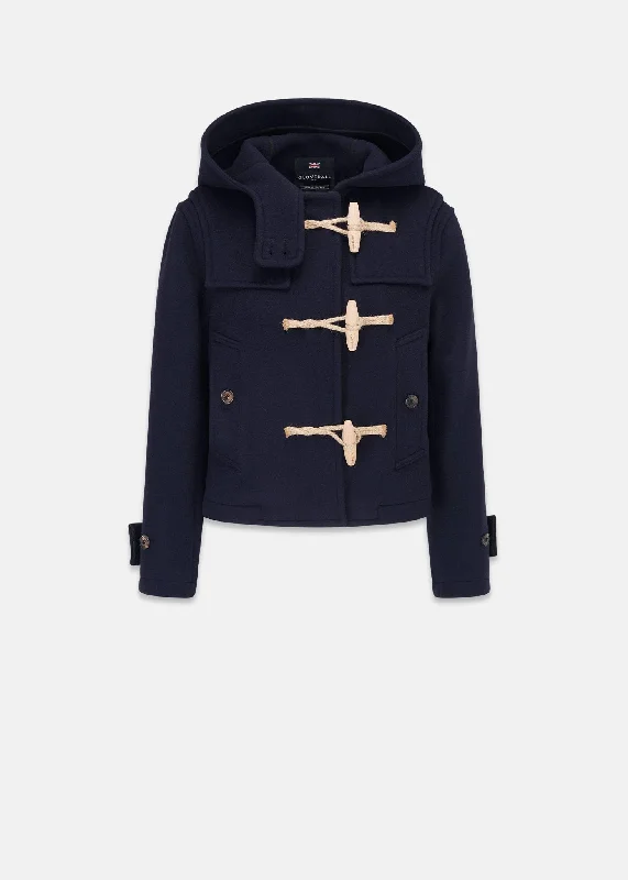 Shelley Duffle Coat Navy Soft Hooded Wrap Coat