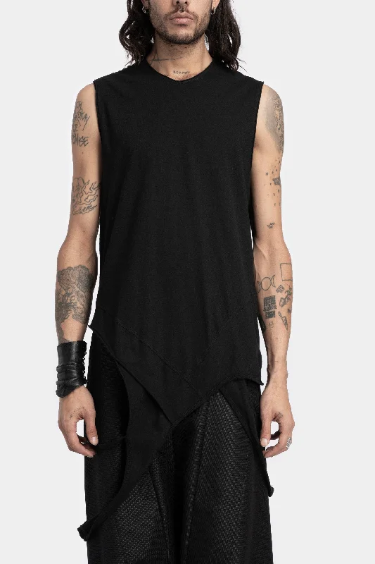 Sleeveless straps T-Shirt, Black seamless tank top