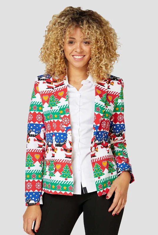 Snazzy Santa Women's Solid Blazer