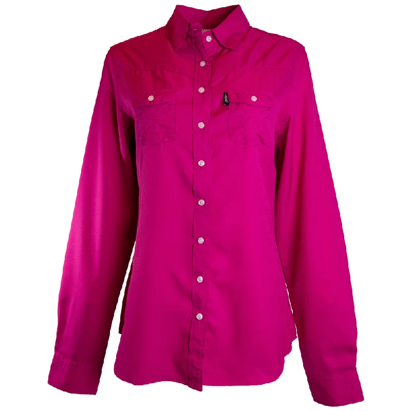 "Sol Competition" Ladies Pink Long Sleeve Soft Knit Blouse