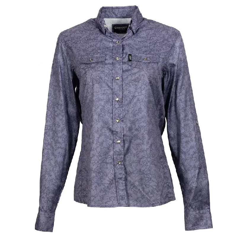 SOL Ladies Long Sleeve Violet/Western Floral Pattern Smart Casual Blouse