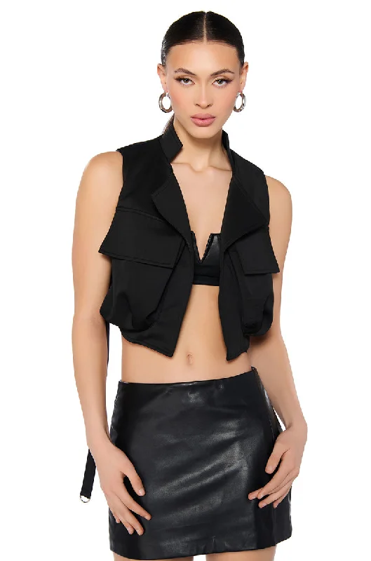 SOMETHING TO CONSIDER CARGO VEST Chic Faux Suede Vest