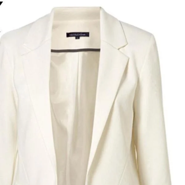 Spring Slim Fit Blazer Women Formal Jackets Office Work Open Front Notched Blazer Black Ladies Blazer Women's Trendy Suit
