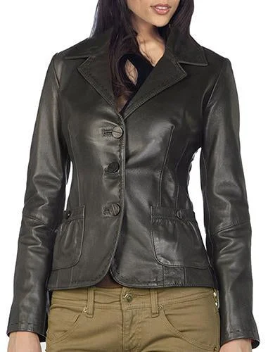 Super Slimy Women Leather Coats Padded Wool Overcoat
