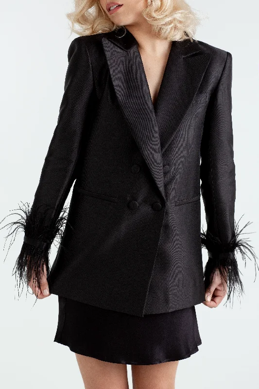 "The Chloe" - Feather Blazer (Black) Women's Advanced Suit