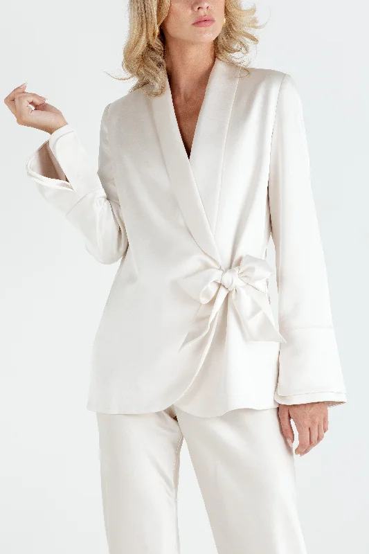 "The Sarah" Wrap Blazer (Cream) Women's Unique Blazer