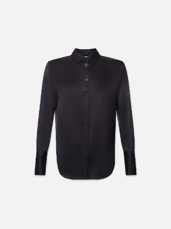 The Standard Shirt -- Navy Puff Sleeve Blouse