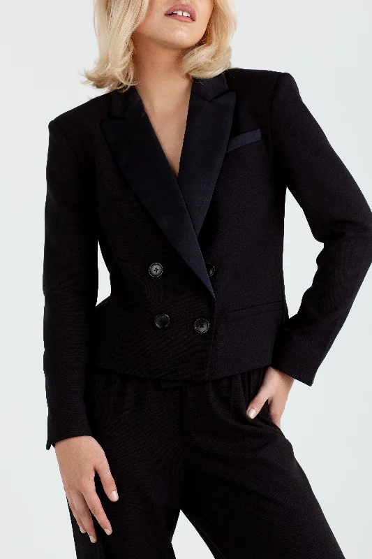 "The Tori" - Crop Blazer (Black) Women's Trendy Jacket